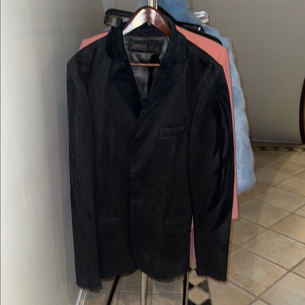 Amiri Jaded by Knight Men's Black Blazer Silk Lined